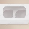 Коробка для капкейков, 160x100x100мм, на 2 капкейка, целлюлозный картон, белый с односторонним мелованным покрытием, окно сверху, премиум