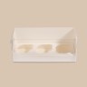 Коробка для капкейка, 250x100x100мм, на 3 капкейк, целлюлозный картон, белый с односторонним мелованным покрытием, с прозрачной крышкой