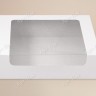 Коробка для торта, 225x225x60мм, мелованный картон, белая, с окном