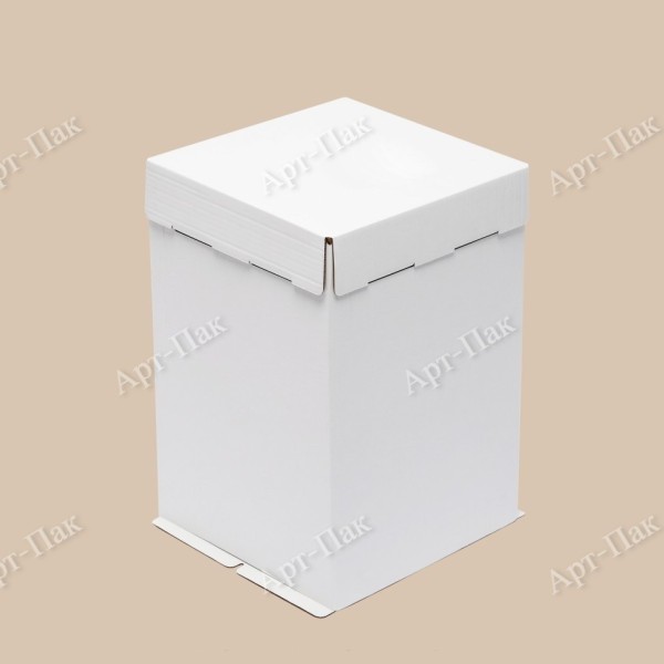Коробка для торта, 450x450x350мм, гофрокартон, белая