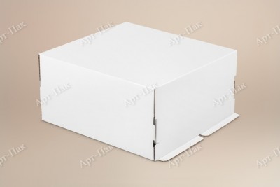 Коробка для торта, 280x280x140мм, гофрокартон, белая
