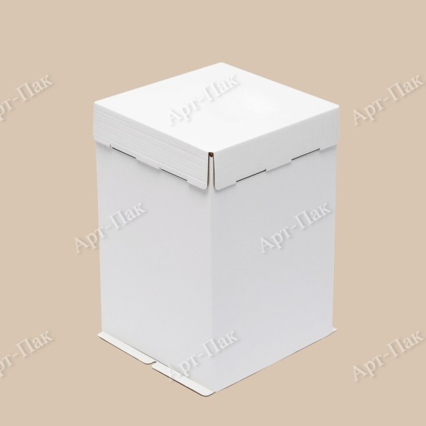 Коробка для торта, 300x300x450мм, гофрокартон, белая