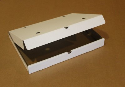 Коробка для пиццы, 400x300x45мм, гофрокартон, белая