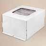 Коробка для торта, 600x400x200мм, гофрокартон, белая, с окном 