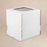 Коробка для торта, 350x350x350мм, гофрокартон, белая, с окном