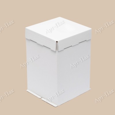 Коробка для торта, 420x420x450мм, гофрокартон, белая