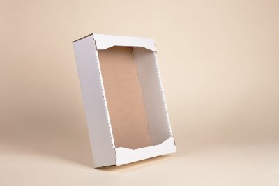 Коробка для кондитерских изделий "телевизор", 350x230x50мм, гофрокартон, белая