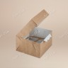Коробка для капкейков, 160x160x100мм, на 4 капкейка, крафт-картон, цвета крафт, окно сверху