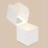 Коробка для капкейков, 100x100x100мм, на 1 капкейк, целлюлозный картон, белый с односторонним мелованным покрытием, окно сверху, эконом